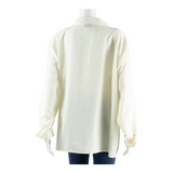 KINGFIELD Womens Blouse White V-Neck Long Sleeve XL