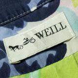WEILL Womens Printed Blouse Green Crazy Pattern L