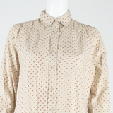 Womens Printed Blouse Pink Long Sleeve Spotted M