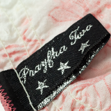 Womens Cropped Top Pink Puff Sleeve Floral L