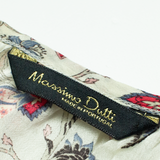 MASSIMO DUTTI Sheer Womens Printed Blouse Beige 3/4 Sleeve Floral M