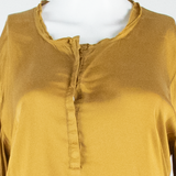 Womens Blouse Brown V-Neck Long Sleeve M