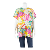 Womens Printed Top Pink Crazy Pattern L