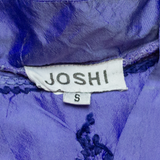 JOSHI Womens Printed Top Purple V-Neck 3/4 Sleeve Floral S