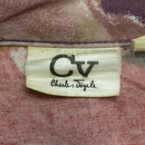 Womens Printed Blouse Purple V-Neck Floral XL