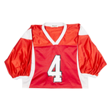 REWORK FIZZEN Cropped Womens Jersey Red 3/4 Sleeve V-Neck M