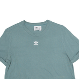ADIDAS Cropped Womens T-Shirt Green UK 18