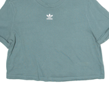 ADIDAS Cropped Womens T-Shirt Green UK 18