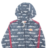 ELLESSE Womens Blue Hoodie Full Zip UK 4