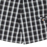 DICKIES Mens Workwear Shorts Black Relaxed Check 2XL W40
