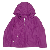 BALLY Womens Jacket Purple Hooded UK 8