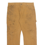 DICKIES Carpenter Cargo Mens Trousers Brown Regular Straight W34 L30