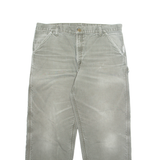 CARHARTT Carpenter Cargo Mens Trousers Grey Regular Straight W38 L30