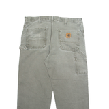 CARHARTT Carpenter Cargo Mens Trousers Grey Regular Straight W38 L30