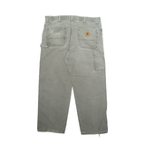 CARHARTT Carpenter Cargo Mens Trousers Grey Regular Straight W38 L30