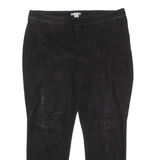 H&M Womens Leather Trousers Black Regular Skinny Faux Suede W36 L26