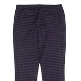 BENETTON Check Suit Womens Trousers Blue Regular Straight Wool W36 L28