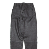 Womens Leather Trousers Black Slim Straight 90s W26 L29