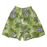 CARIBOU Womens Casual Shorts Green Relaxed 90s Floral M W22