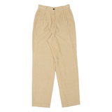 ELLE EVE Pleated Womens Corduroy Trousers Beige Regular Mom 90s W24 L29