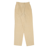 ELLE EVE Pleated Womens Corduroy Trousers Beige Regular Mom 90s W24 L29