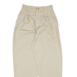 STR Pleated Womens Trousers Beige Relaxed Tapered W24 L25