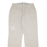 JAMAICA BAY Floral Womens Trousers Beige Loose Straight W29 L29