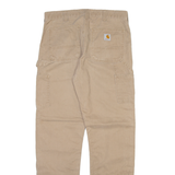 CARHARTT Carpenter Workwear Mens Trousers Beige Relaxed Straight W30 L31