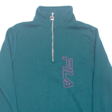 FILA Limited Edition Womens Sweatshirt Green 1/4 Zip M