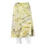 ARMANI COLLEZIONI Womens Flare Skirt Green Knee Length Silk Crazy Pattern S