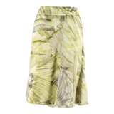 ARMANI COLLEZIONI Womens Flare Skirt Green Knee Length Silk Crazy Pattern S