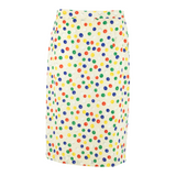Womens Straight Skirt Beige Knee Length Spotted L