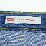 LEVI'S High Rise Womens Straight Skirt Blue Short Denim S