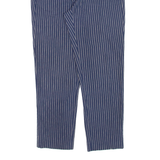 MAX MARA WEEKEND Striped Womens Trousers Blue Regular Tapered Linen W30 L26