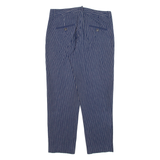 MAX MARA WEEKEND Striped Womens Trousers Blue Regular Tapered Linen W30 L26