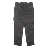 BOMBOOGIE Camo Mens Trousers Black Regular Tapered W32 L30