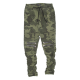 JOHN Ruched Mens Trousers Green Regular Skinny W28 L32