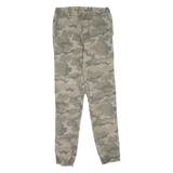 H&M Camo Mens Trousers Green Regular Tapered W25 L28