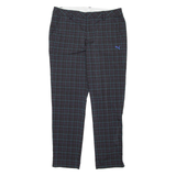PUMA Check Mens Trousers Black Regular Tapered W38 L32