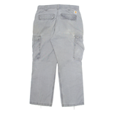 CARHARTT Workwear Cargo Mens Trousers Grey Relaxed Straight W34 L30