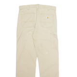 CARHARTT Cargo Mens Trousers Beige Relaxed Straight W34 L34