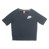 NIKE Short Sleeve Mens Sweatshirt Black Crew Neck M