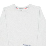 TOMMY HILFIGER Cropped Womens Sweatshirt Grey Crew Neck M