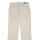 DUNDERDON Chino Mens Twill Trousers Beige Regular Straight W29 L32