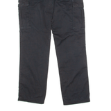 TEDDY'S Cargo Mens Twill Trousers Black Regular Straight W33 L32