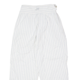 ZONE ZONE Striped Womens Trousers White Regular Straight 90s W26 L21