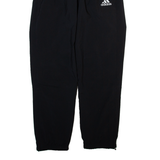 ADIDAS Prime Green Mesh Lined Mens Track Pants Black Tapered S W26 L30
