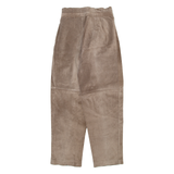 Womens Leather Trousers Brown Relaxed Tapered W24 L27