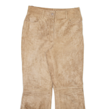 Womens Leather Trousers Beige Regular Bootcut W28 L28