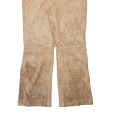 Womens Leather Trousers Beige Regular Bootcut W28 L28